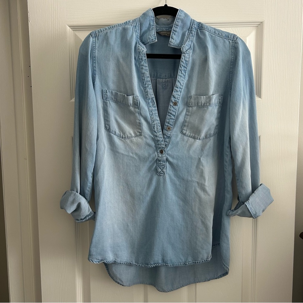 Denver Hayes Light Blue Denim Button Down Shirt